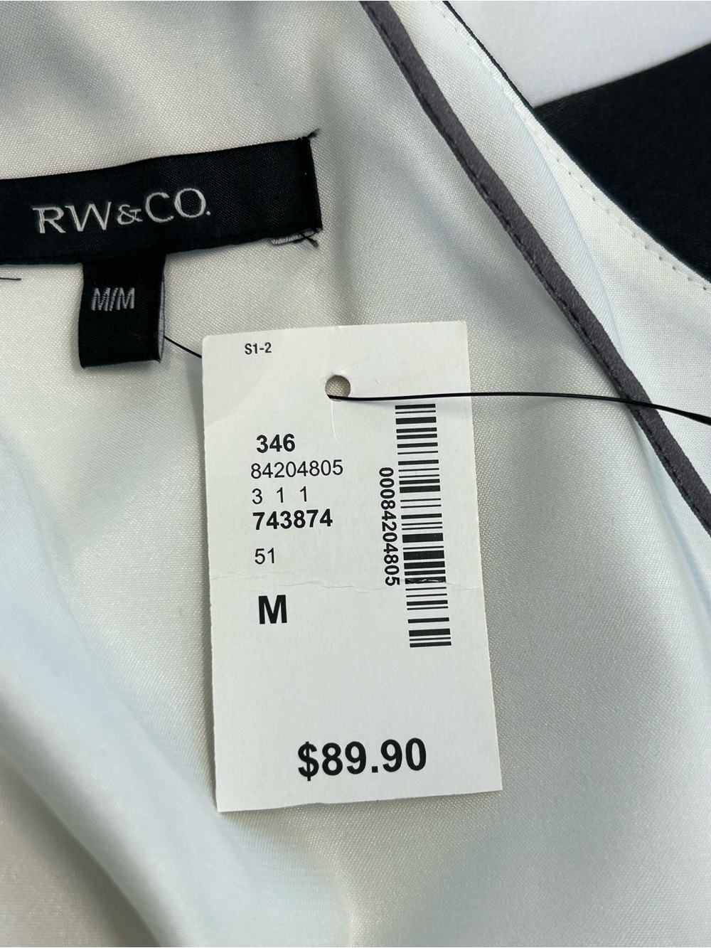 RW&CO Geometric Colorblock Maxi Dress Black White Gray Size Medium NWT - Picture 10 of 13